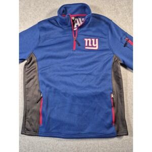 Ultra Game New York Giants Quarter Zip Fleece Pullover Sweatshirt Mens Size L